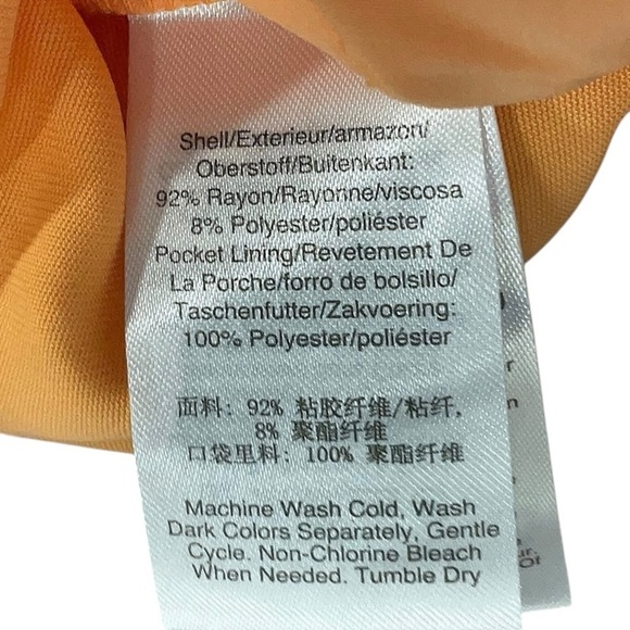 DKNY Cantaloupe Orange High Rise Wide Leg Cargo Utility Pants Trousers Size 16 - Picture 5 of 6